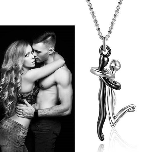 Couple's Pendant Humanoid Hug Necklace