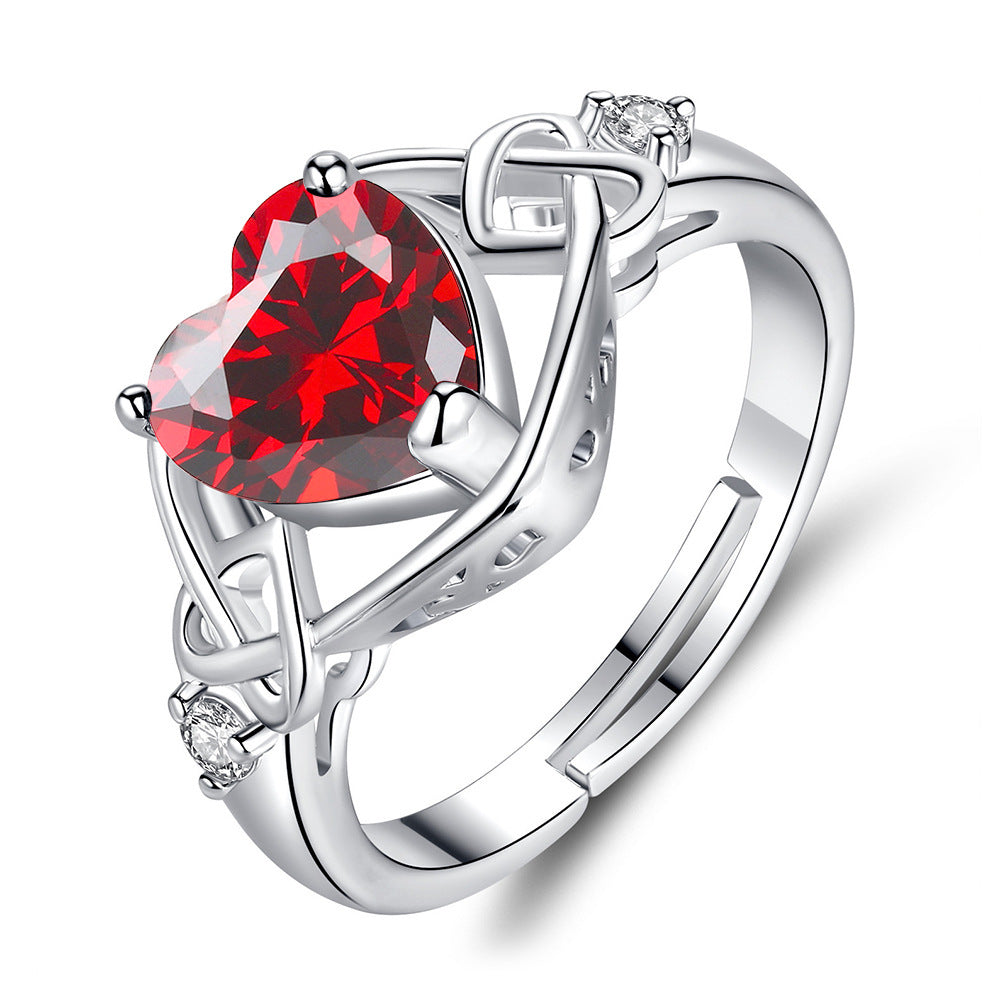 Heart-shaped Ruby Jewelry Suit