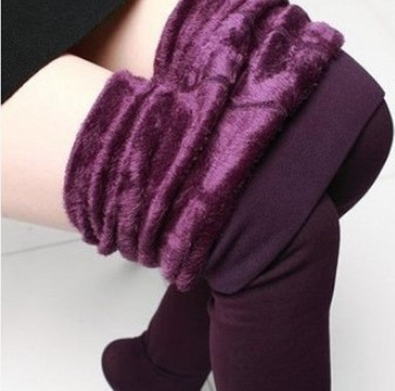 Fleece Leggings Winter Warm Thick High Stretch Plus Velvet Skinny Fitness Woman Pants Suitable Weight 45-75kg