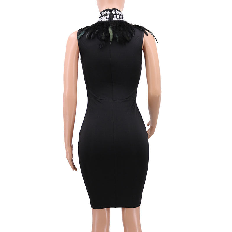 Bandage beads evening dress