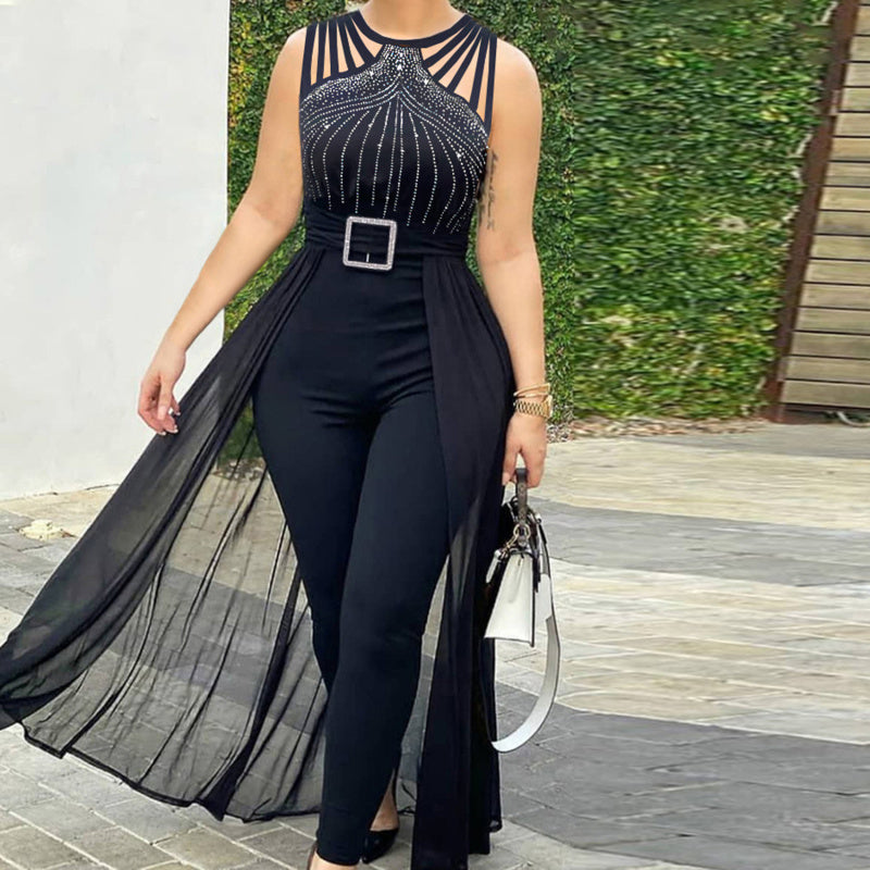 Women's Sleeveless Strapless Hot Diamond Jumpsuit