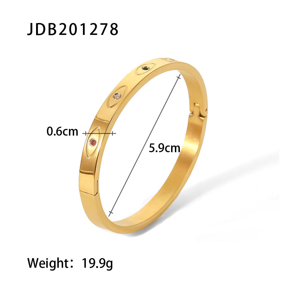 Fashionable And Versatile Gold-plated Stainless Steel Bracelets With Zirconia